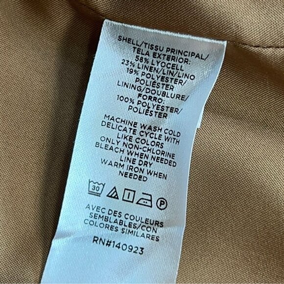 Loft Womens One Button Blazer Jacket Size 14 Tan Neutral Classic Business Pocket - Picture 3 of 13